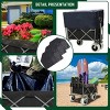 YONWAY Fishing Cart,500lbs Collapsible Foldable Wagon Cart with Rod Holders and 9'' All-Terrain Wheels for Sand, with 3 Pcs Waterproof Cover,Black - 4 of 4