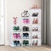 VEVOR Shoe Storage Boxes, 12 Pack Clear Stackable Shoe Boxes Storage Organizers with Magnetic Door, Fit up to US Size 13, Transparent White - 2 of 4