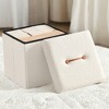SONGMICS HOME Small Folding Storage Ottoman, Foot Rest Stool, 15 x 15 x 15 Inches, Ottoman with Storage, Load up to 660 lb - 4 of 4