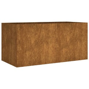 vidaXL Planter Rusty Corten Steel 31.5 x 15.7 x 15.7 in Durable - 1 of 4
