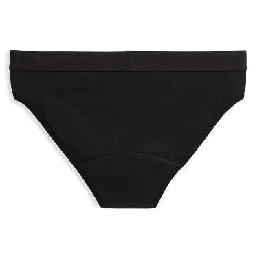 Tomboyx Women's First Line Period Leakproof Bikini Underwear, Cotton  Stretch Comfortable (3XS-6X) X= Black 6X Large