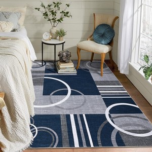 coucheta Geometric Abstract Washable Area Rug Living Room Rugs Non-Slip Soft Ultra-Thin Modern Throw Carpet - 1 of 4