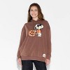 Adult Peanuts Snoopy Pumpkin Fleece Graphic Hooded Sweatshirt - Brown - 2 of 4