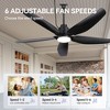 Airsurfer Black Waterproof Outdoor Ceiling Fan with 3 Color LED Light and Remote,Quiet Dc Motor,Ceiling Fan With Cord For Patios Porch Pergola - 3 of 4