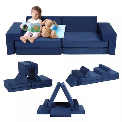 8 Piece Soft Modular Kids Play Couch for Boys and Girls