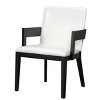 Set of 2 Modern Arm Dining Chairs, Wood Frame with Glossy PU Leather Upholstery for Kitchen, Dining Room, or Contemporary Seating Areas-Maison Boucle - 2 of 4