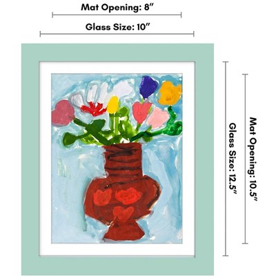 Seafoam Green Wooden Kids Art Frame with Glass Front