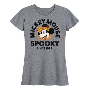 Women's Disney Spooky Since 1928 Short Sleeve Graphic T-Shirt - Heather Grey - X-Large - 1 of 4