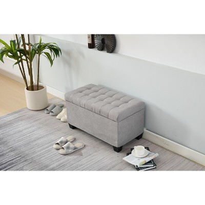 PAGED Storage Bench Upholstered Entryway Bench with Steel Frame, High-Density Foam Padding for Living Room, Entryway