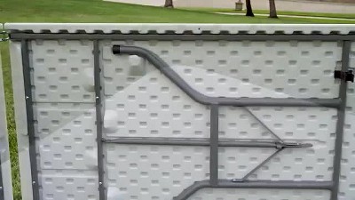 Dark Gray 6ft Heavy Duty Plastic Folding Table with Handle