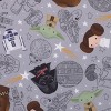 NoJo Star Wars Welcome to the Galaxy Navy and Gray Yoda, Princess Leia, R2-D2 , Chewbacca, and Darth Vader Preschool Nap Pad Sheet - 2 of 4