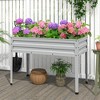 Tangkula 46" x 24" x 32" Galvanized Raised Garden Bed w/ Legs Drainage Holes for Flowers - 2 of 4