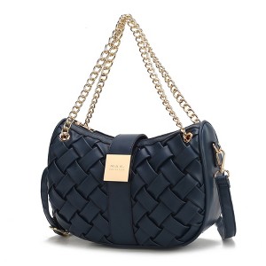 MKF Collection Solari Vegan Leather Women's Shoulder Bag Braided Chain by Mia K - 1 of 4