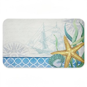 Stupell Industries Bayside Sea Life & Ship Printed Anti-Fatigue Floor Mat, design by Kim Allen, 30"x18" - 1 of 4