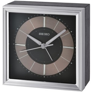 Seiko 4" Brady Bedside Alarm, Black & Silver - 1 of 3