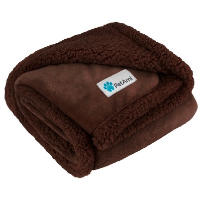 PetAmi Waterproof Dog Blanket for Bed Couch Sofa Cover, Reversible Faux Shearling Fleece Pet Throw