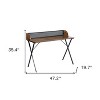 HomeRoots 47" Brown and Black Wood and Metal X-Shape Computer Desk - 3 of 4