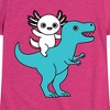 Girls' - Instant Message - Axolotl Riding A Dinosaur Fitted Short Sleeve Graphic T-Shirt - 2 of 4