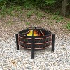 Sunnydaze Steel Fire Pit with Bronze Trapezoid Pattern and PVC Cover - 24.5" Round - Black - 2 of 4