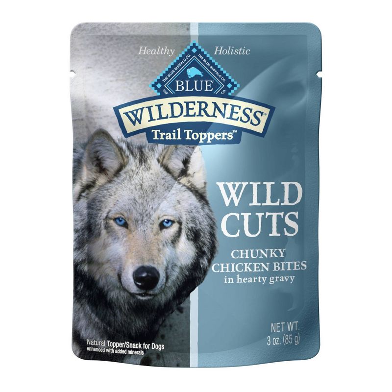 Blue Buffalo Wilderness Trail Toppers Wild Cuts High Protein Natural Wet Dog Food with Chunky Chicken Bites in Hearty Gravy - 3oz, 1 of 6