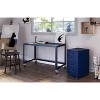 Space Solutions 18" Deep 4 Drawer Metal Mobile Organizer with 4 Box Drawers Locking Navy - 4 of 4