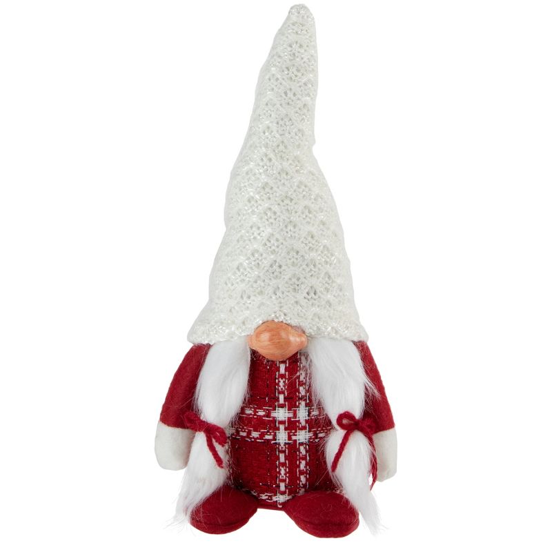 Northlight 10" Red and White Nordic Girl Gnome Christmas Decoration, 1 of 6