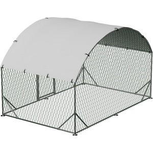 9.8x6.5x6.5FT Walk-in Galvanized Chicken Coop, Heavy-Duty Poultry Run with Lockable Door, Waterproof UV Cover for Chickens, Ducks, Rabbits Outdoor - 1 of 4