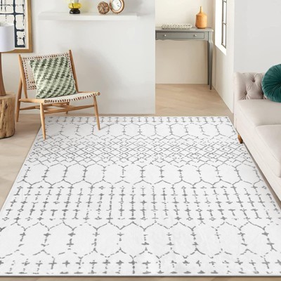 Lahome Moroccan Geometric Area Rug– Washable Non-Slip Low-Pile Carpet for Living Room, Bedroom,Office,Kitchen,Nursery,or Dining Room