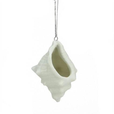 Ganz 2 75 Under The Conch Shell Ceramic Seashell Christmas Ornament White Target