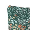 Green Floral Throw Pillow - Skyline Furniture: Linen & Cotton, Indoor, Zipper Closure - 3 of 4