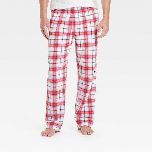 Men s Plaid Microfleece Holiday Matching Family Pajama Pants Wondershop White Target