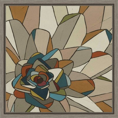 Amanti Art Stained Glass Floral II by June Erica Vess Canvas Wall Art Print Framed 16 x 16-in.
