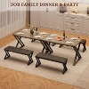 Dining Table with 2 Benches, Kitchen Table Set for 4, 3 Piece Dining Table Set for Apartment, Kitchen, Dining Room, 0.75'' Inch Cusion, Brown - 4 of 4