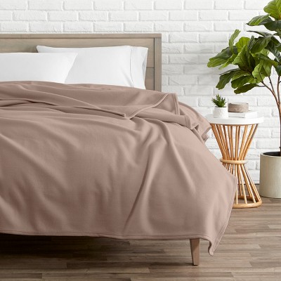 King Size Taupe Reversible Fleece Blanket