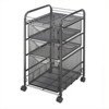 Steel Onyx Mesh File Cart with 1 File Drawer and 2 Small Drawers in Black-Safco - 2 of 2