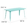 Emma and Oliver Commercial 31.5" x 63" Rectangular Colorful Metal Indoor-Outdoor Dining Table - 4 of 4
