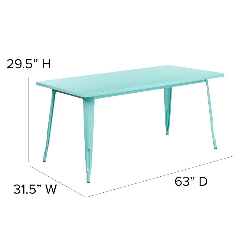 Flash Furniture Commercial Grade 31.5" x 63" Rectangular Metal Indoor-Outdoor Table, 4 of 8