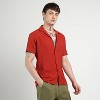 Campus Sutra Men Men's Scarlet Red Creased Shirt - 3 of 4