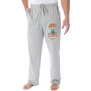 Nickelodeon Men's Rugrats Chuckie Finster Woke Up Like This Pajama Pants Heather Grey - 1 of 3
