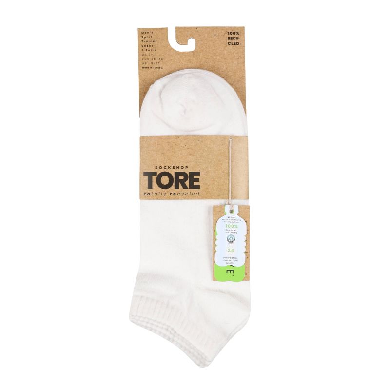 TORE Totally Recycled Men&#39;s Low Cut Athletic Socks 3pk - White 7-12, 3 of 4