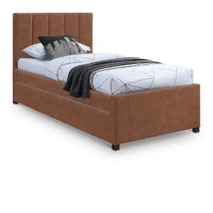 Meridian Furniture,Hudson Vegan Leather Twin Trundle Bed - 1 of 4