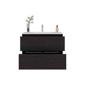 SEVOBAL Bathroom Vanities 30in Bathroom Cabinet with Two Shelves and Open Storage for Bathroom Storage, Black, 36.23"*22.84"*13.39" - 1 of 4