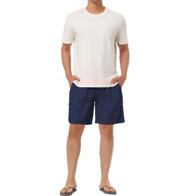TATT 21 Men's Summer Holiday Beach Solid Drawstring Surfing Mesh Lining Swim Shorts Navy 32 — фото 2