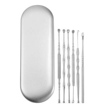 Unique Bargains Stainless Steel Ear Cleansing Tool Set Anti-slip Design with Storage Case