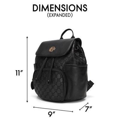 ELLE Luggage 10L Compass Vegan Leather Monogram Mini Backpack - Brown — фото 6