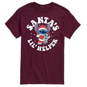 Men's - Lilo and Stitch - Santas Lil Helper Christmas Short Sleeve Graphic T-Shirt - 1 of 4