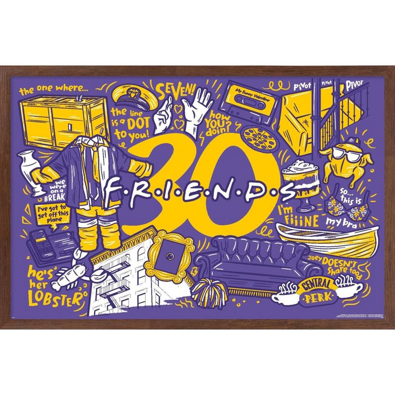 Trends International Friends 30th - Purple Framed Wall Poster Prints, 1 of 7