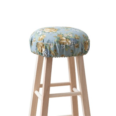 Ellis Bella Rose Stylish Medium Scale Printed Floral Pattern Elastic Bottom Edge Barstool Cover 13"x13" Wedge