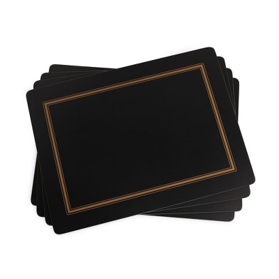 Pimpernel Classic Burgundy Placemats - Set of 4 Rectangular Cork Backed Dining Mats with Rich Red Finish - Heat Resistant Wipe Clean Placemats