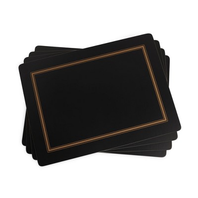 Pimpernel Classic Black Placemats Set Of 4 - 15.7 X 11.7 Inch : Target